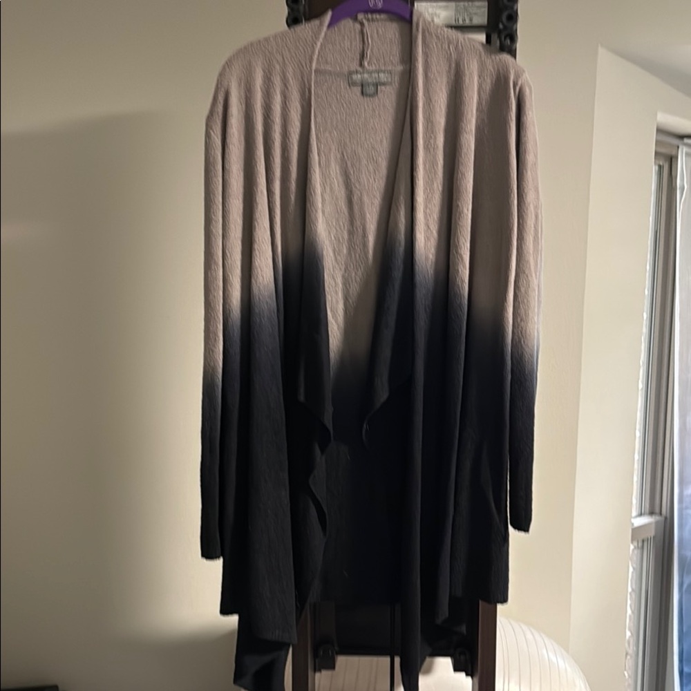 Barefoot Dreams Tan and Black Ombré Cardigan Sweater